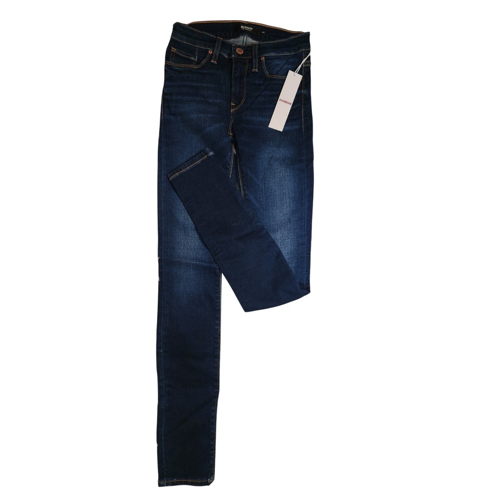 Hudson Nico Super Skinny Mid Rise Jeans Dark Wash Blue Size 24 NWT